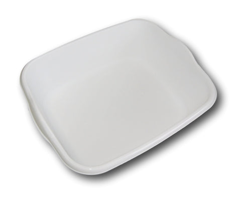 Essentials white dishpan side view, sturdy polypropylene for everyday use