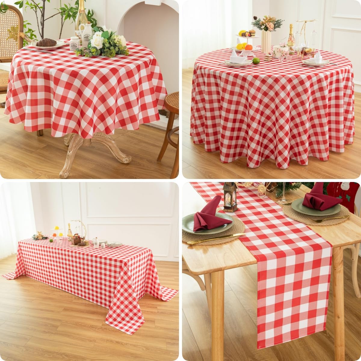 Essifunia plaid table cover suited for cafes and banquets, timeless charm.