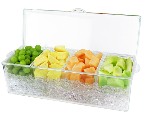 Estilo 4-section Condiment Server on Ice Base preserves freshness for hours