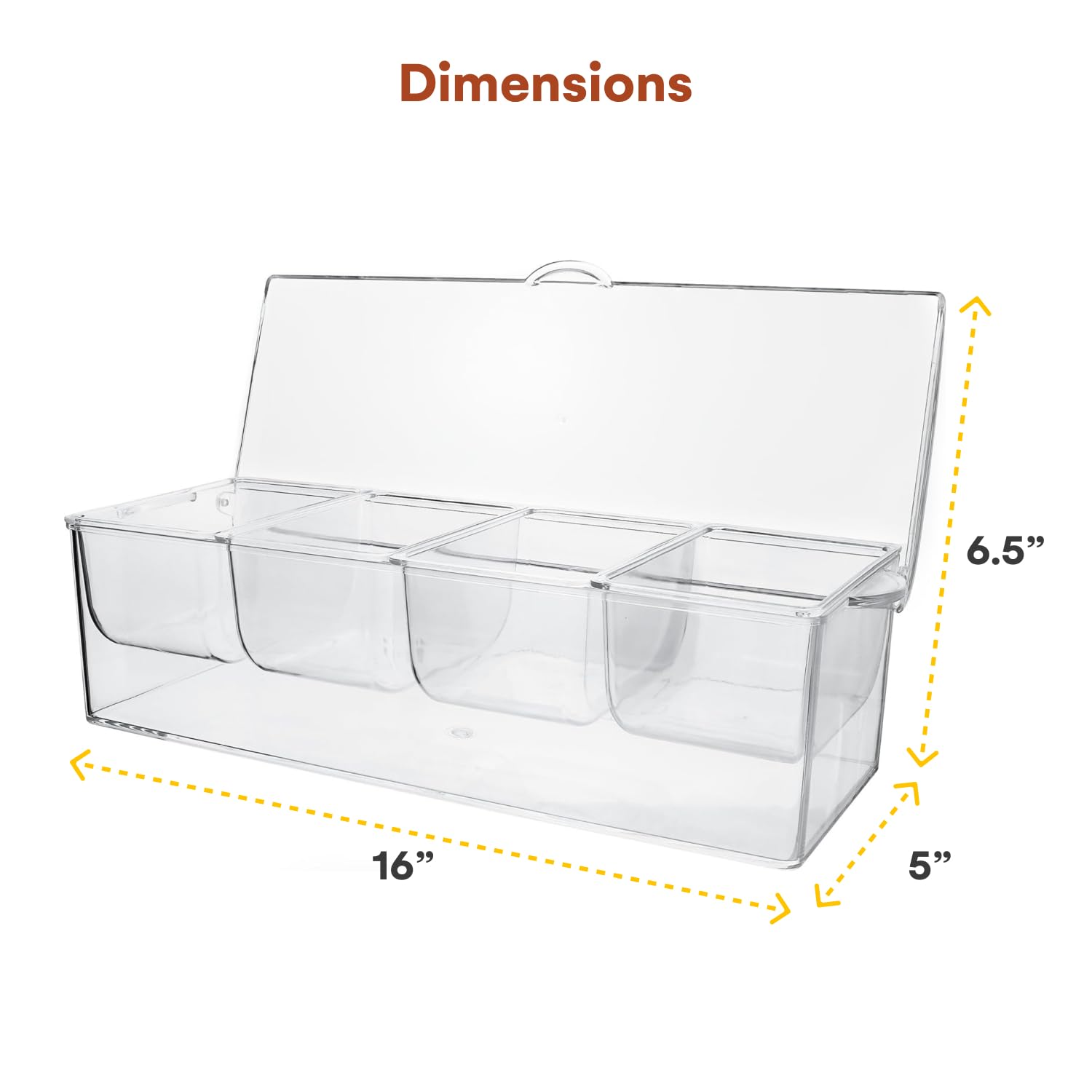 Estilo hinged-lid Condiment Server protects toppings while staying easy to access