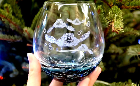 Etchpress gift ready sea turtle wine glass as a keepsake