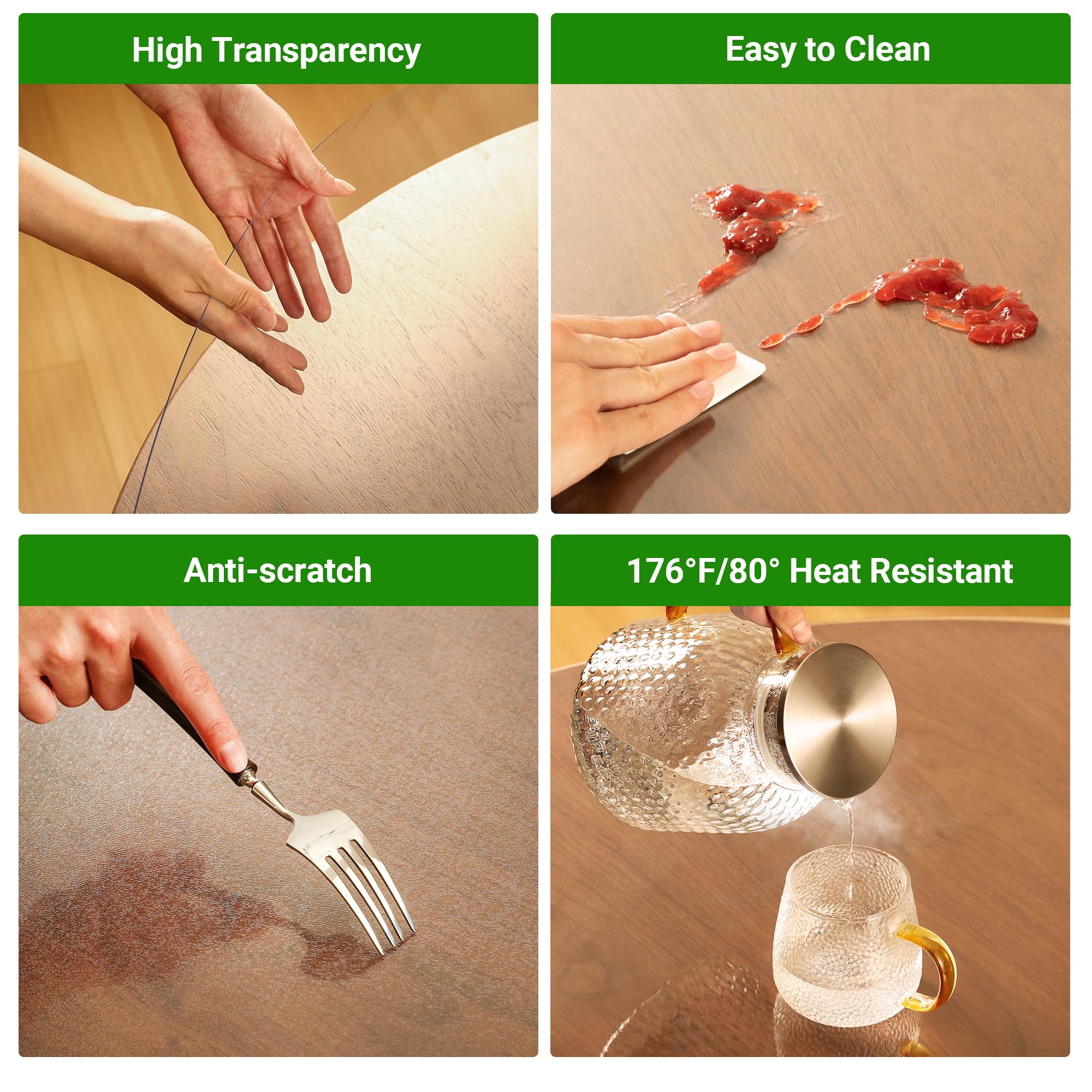 ETechMART heat-resistant table pad showing durable kitchen surface protection