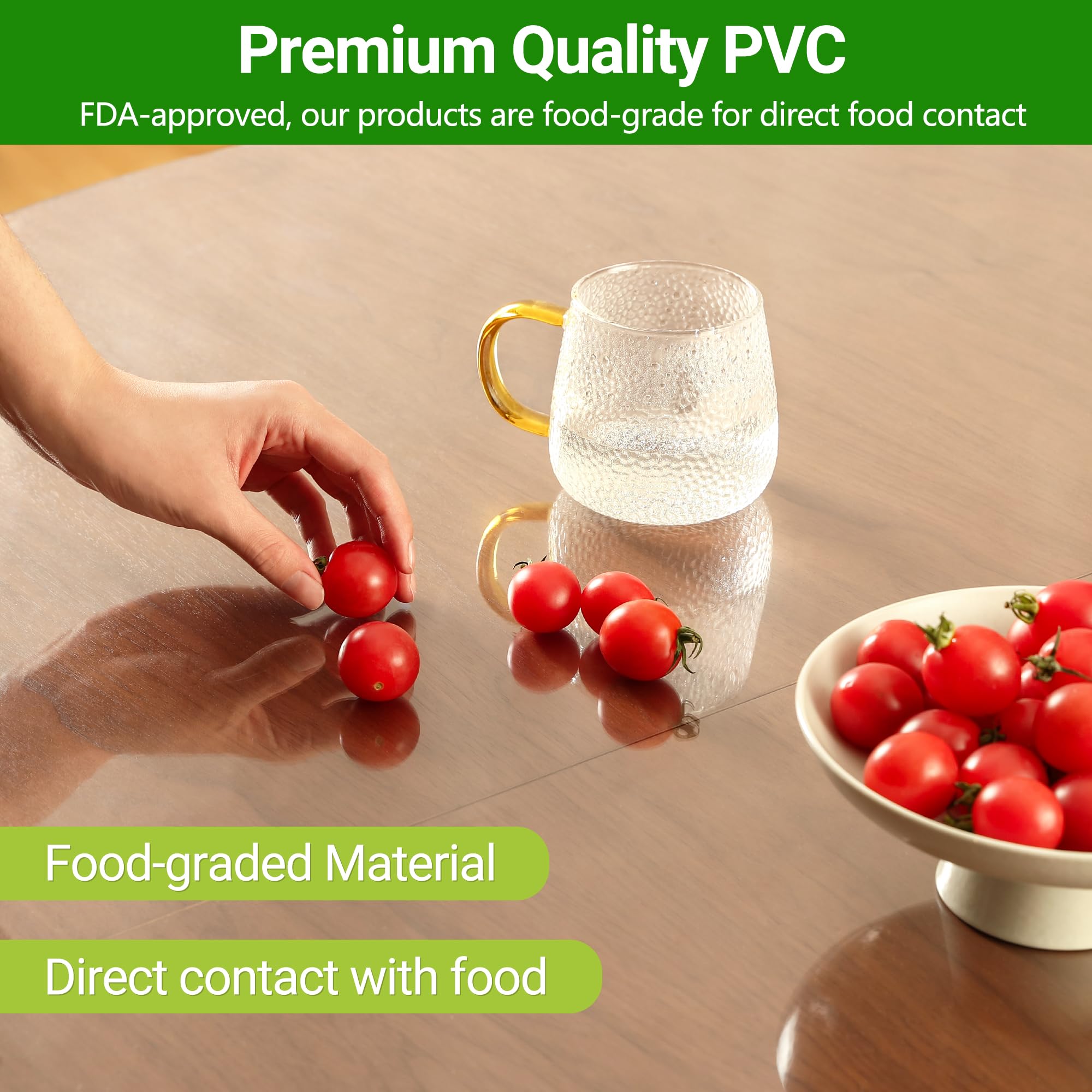 ETechMART heavy-duty 2mm table protector on a dining table