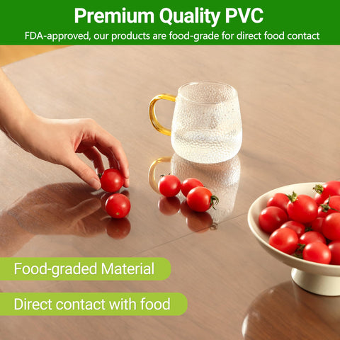 ETechMART heavy-duty 2mm table protector on a dining table