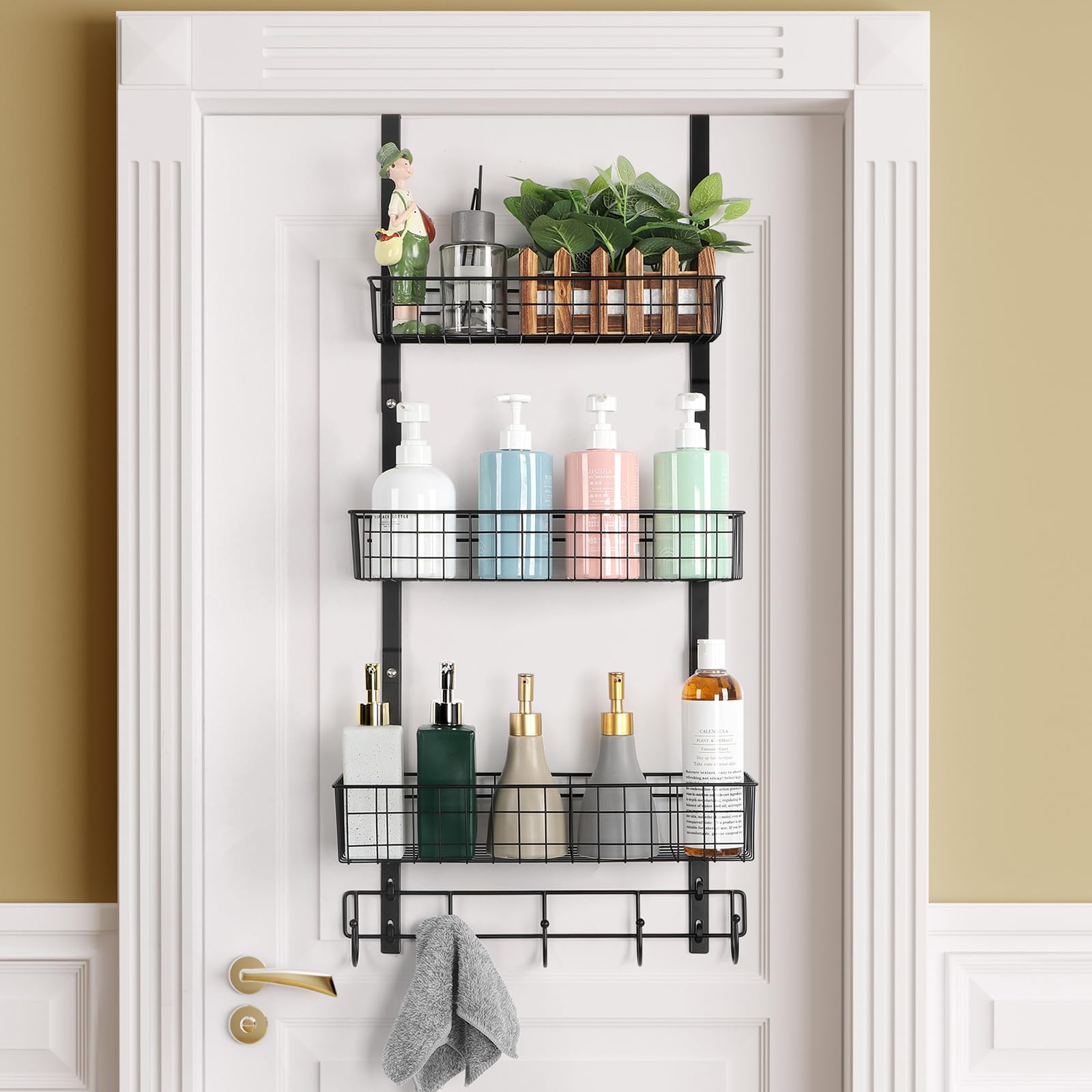 ETELI over-door pantry organizer with three baskets for organized kitchen storage.