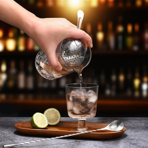 Etens 12-inch long-handle bar spoon with twisted grip for easy stirring.