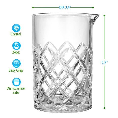 Etens heavyweight mixing glass provides stable balance for smooth drinks