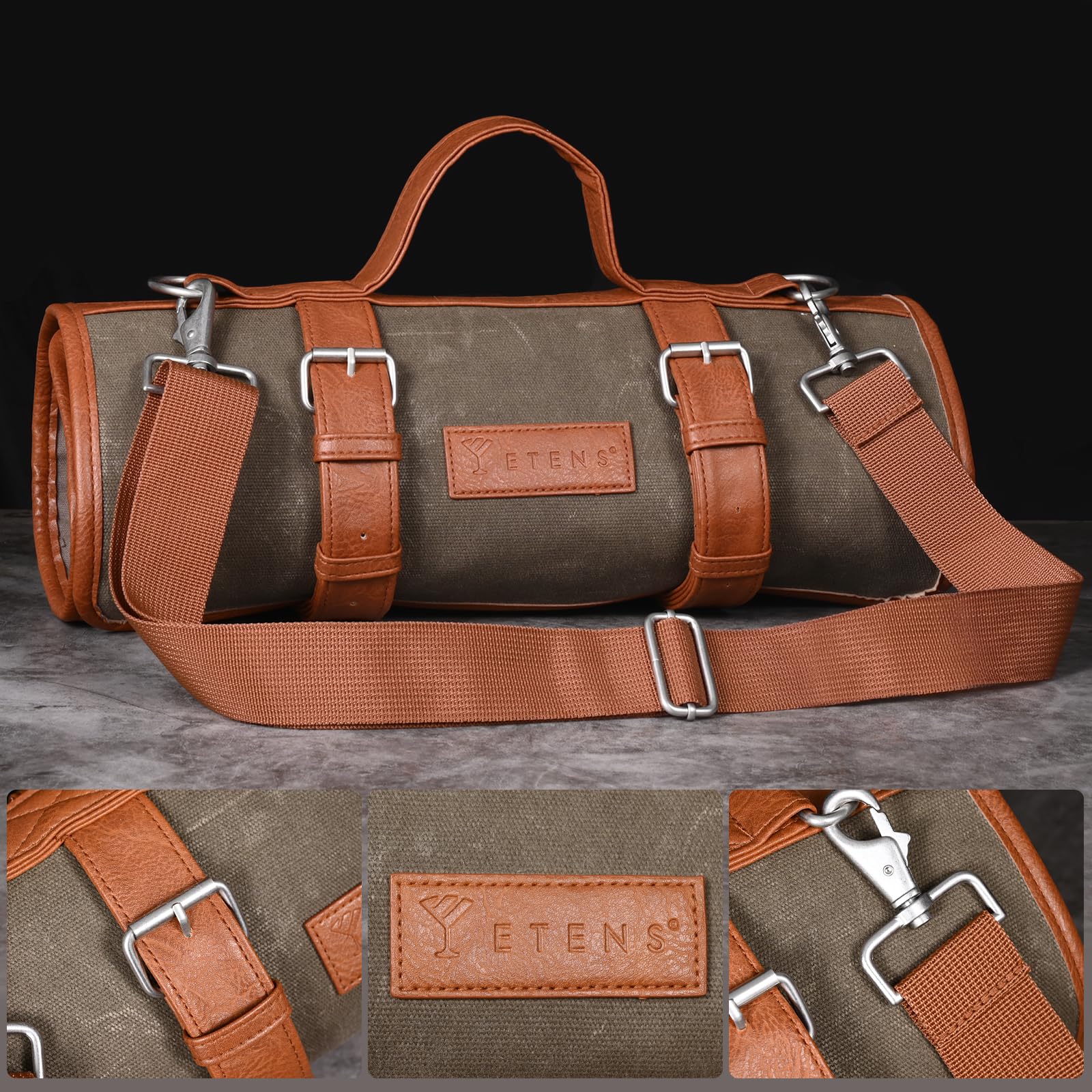 Etens 22-piece kit organized in dedicated slots for quick access during parties.