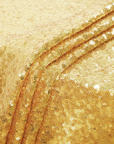 Eternal Beauty Gold Tablecloth serged edge detail demonstrates durable finish