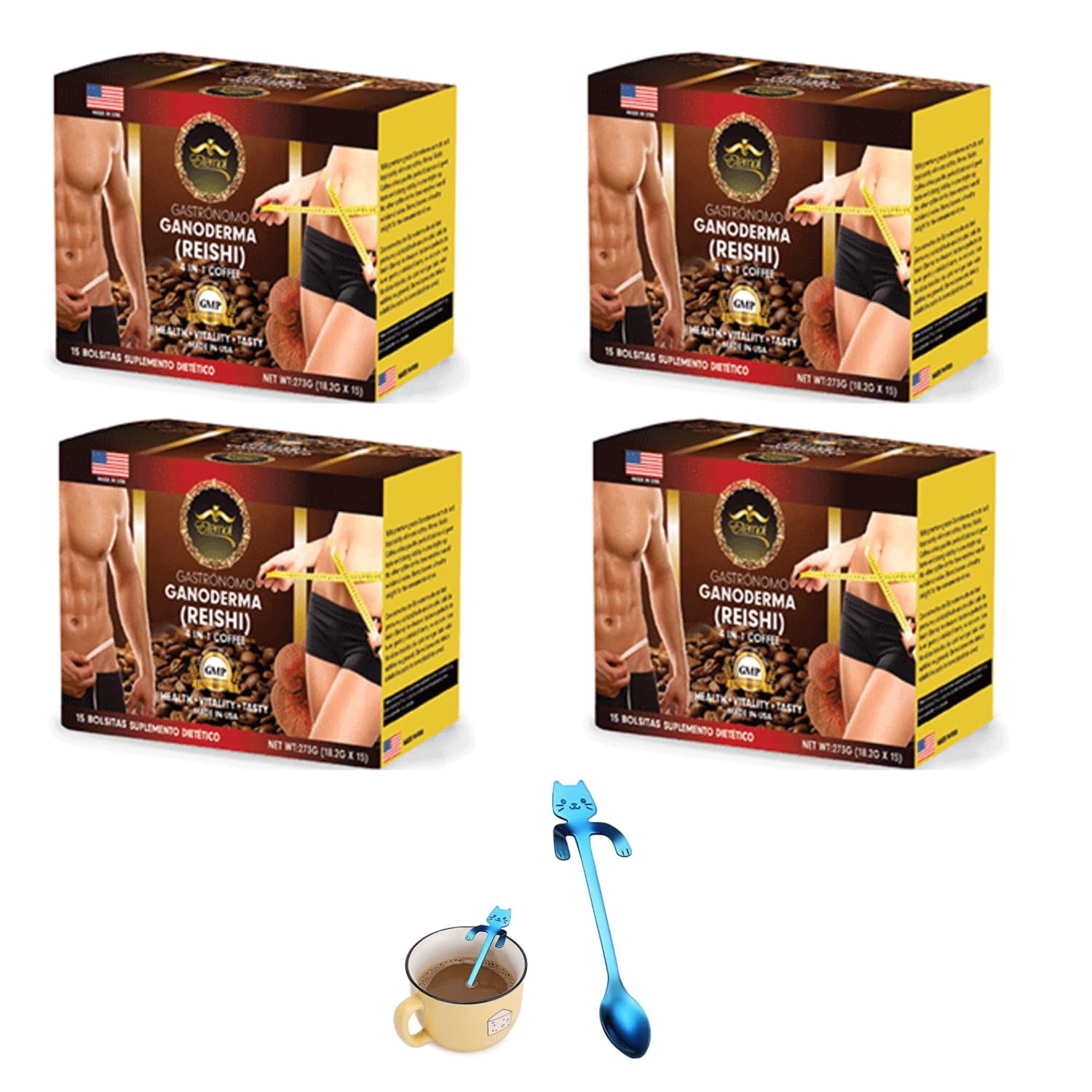 Eternal Spirit Beauty Ganoderma coffee packaging close-up for a quick morning boost.