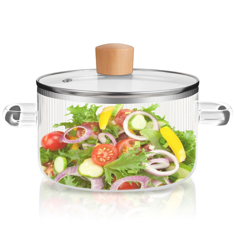 Eternelovery glass cooking pot base view shows even heat distribution for soups