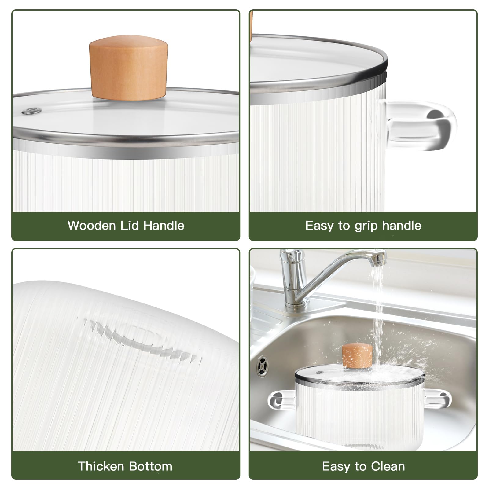 Eternelovery glass cooking pot lid on keeps food warm and reduces spills