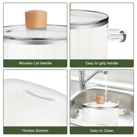 Eternelovery glass cooking pot lid on keeps food warm and reduces spills