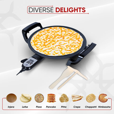 ETHNIQ 16in electric griddle with easy-clean surface after use