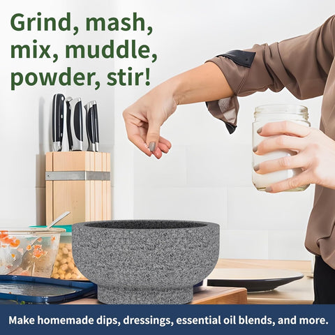 Etholive stylish mortar and pestle doubles as kitchen decor.