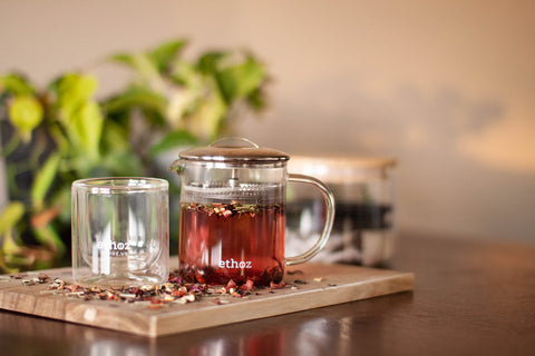 Ethoz borosilicate glass illustrates heat retention for steady beverage temperature.