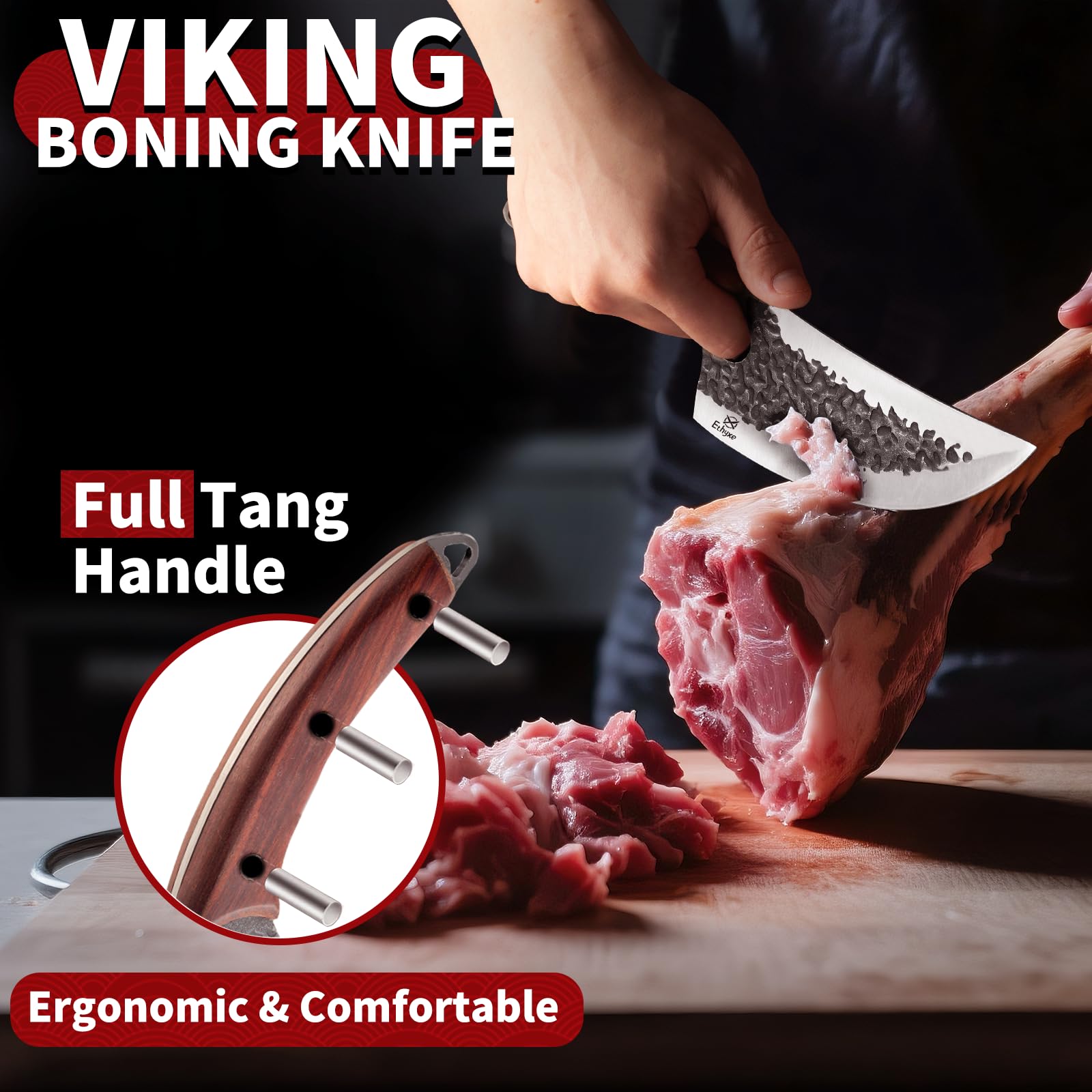 Ethyxe sandalwood handle adds ergonomic grip for comfortable prep.