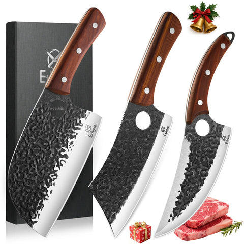 Ethyxe butcher knife set Serbian chef knife for precise slicing and prep.