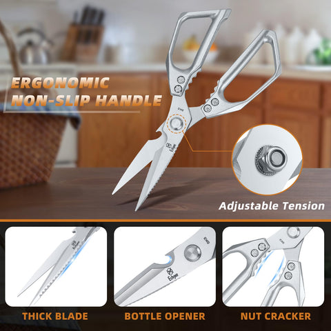 Ethyxe kitchen scissors black pair with ergonomic handles for precision slicing