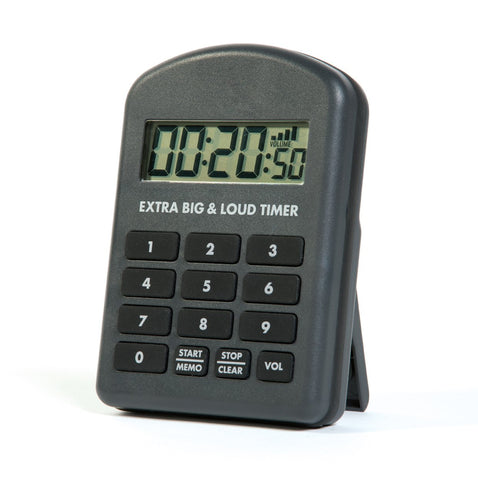 ETI Extra Big & Loud Timer front view, rugged water-resistant housing for busy kitchens.