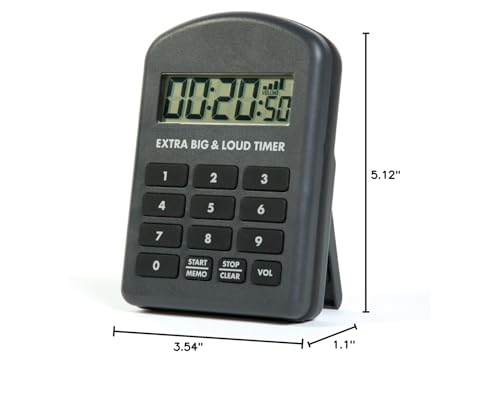 ETI Extra Big & Loud Timer in action on a metal surface for noisy kitchens.