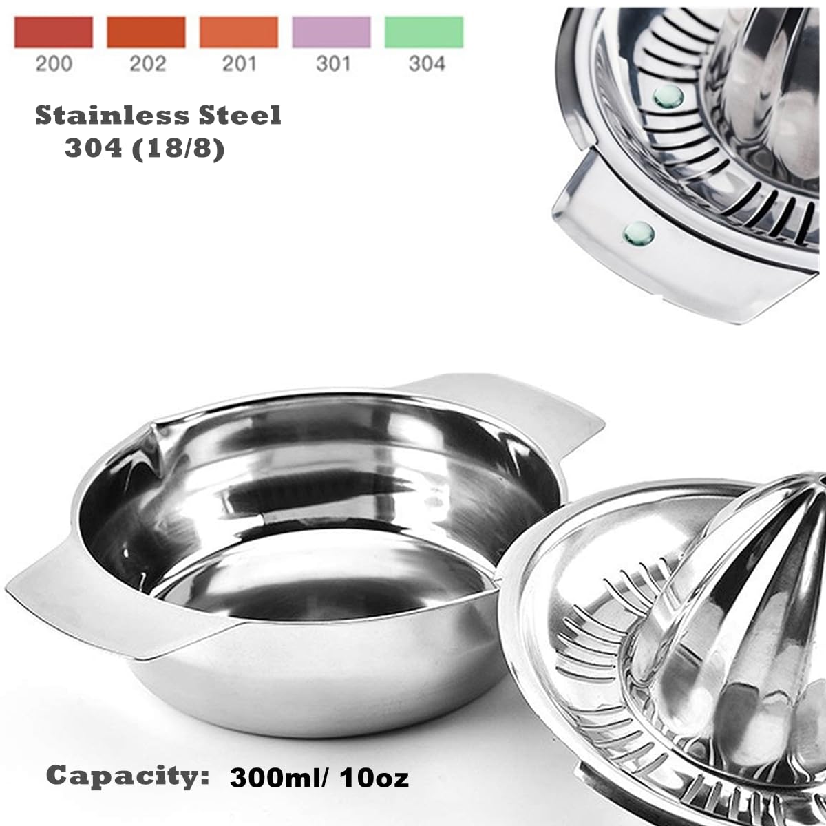 Etinslant juicer handles and spouts improve grip and precise pouring.