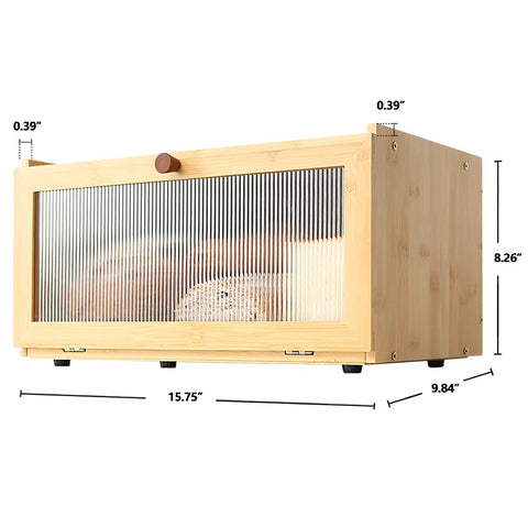 ETMI bamboo bread box in a clean kitchen scene on the counter