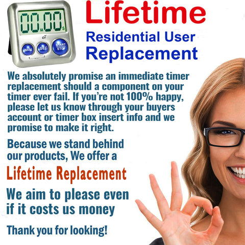 eTradewinds Plumberry timer kickstand on counter for easy viewing.