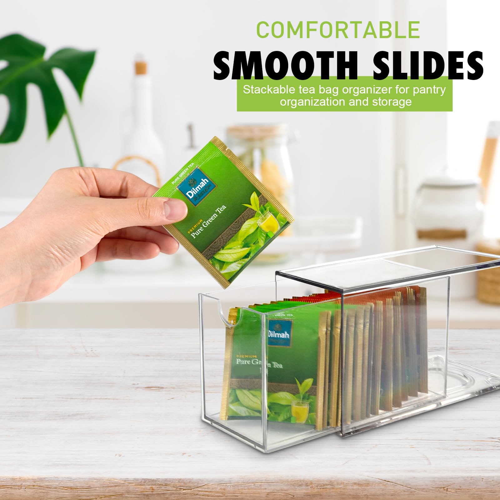 Ettrick clear acrylic drawer side angle emphasizes visibility