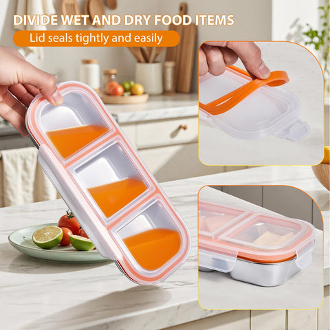 Portable design fits in bags for on-the-go meals.