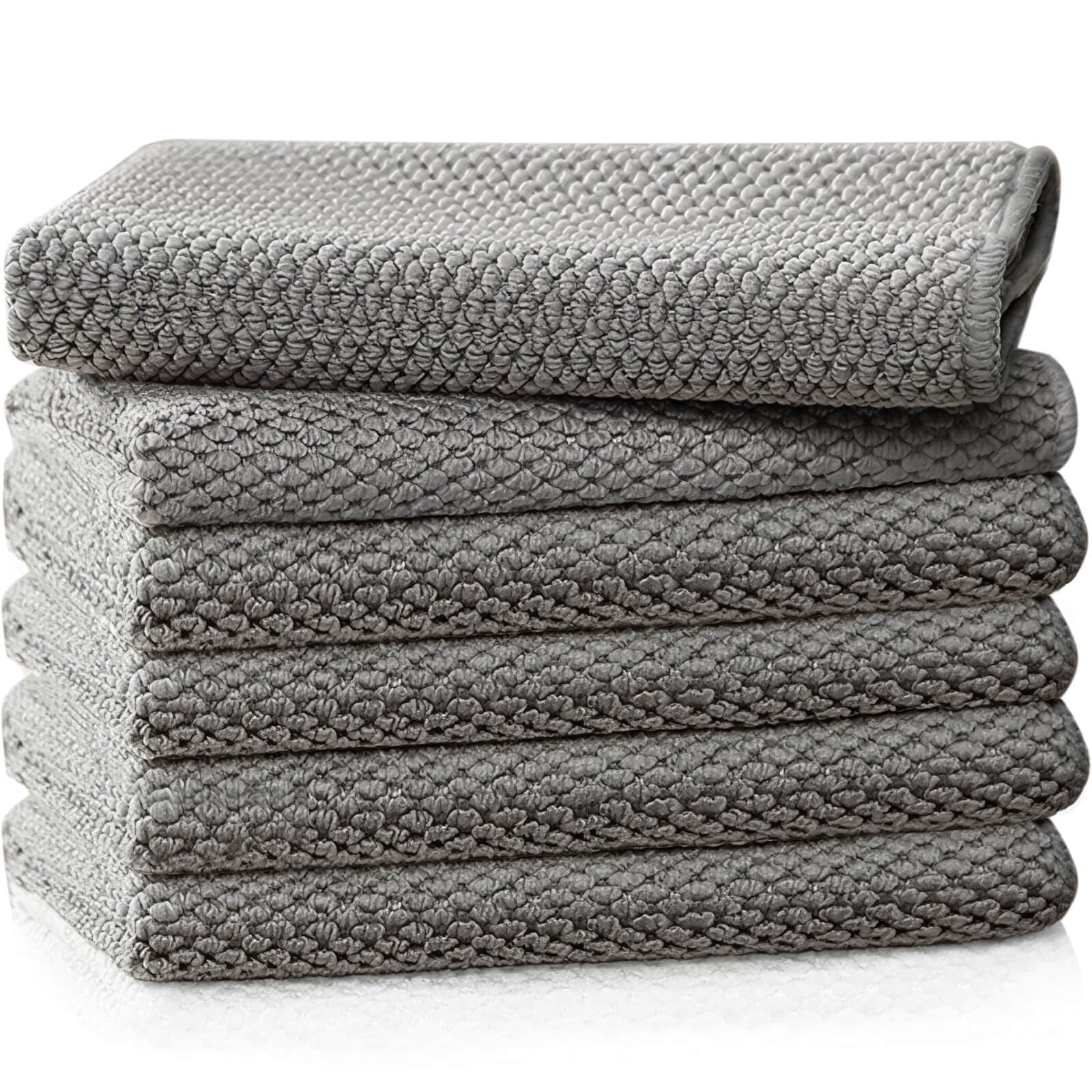 EubooTree barista towel set in grey, 12x12, ideal for espresso machines and countertops.