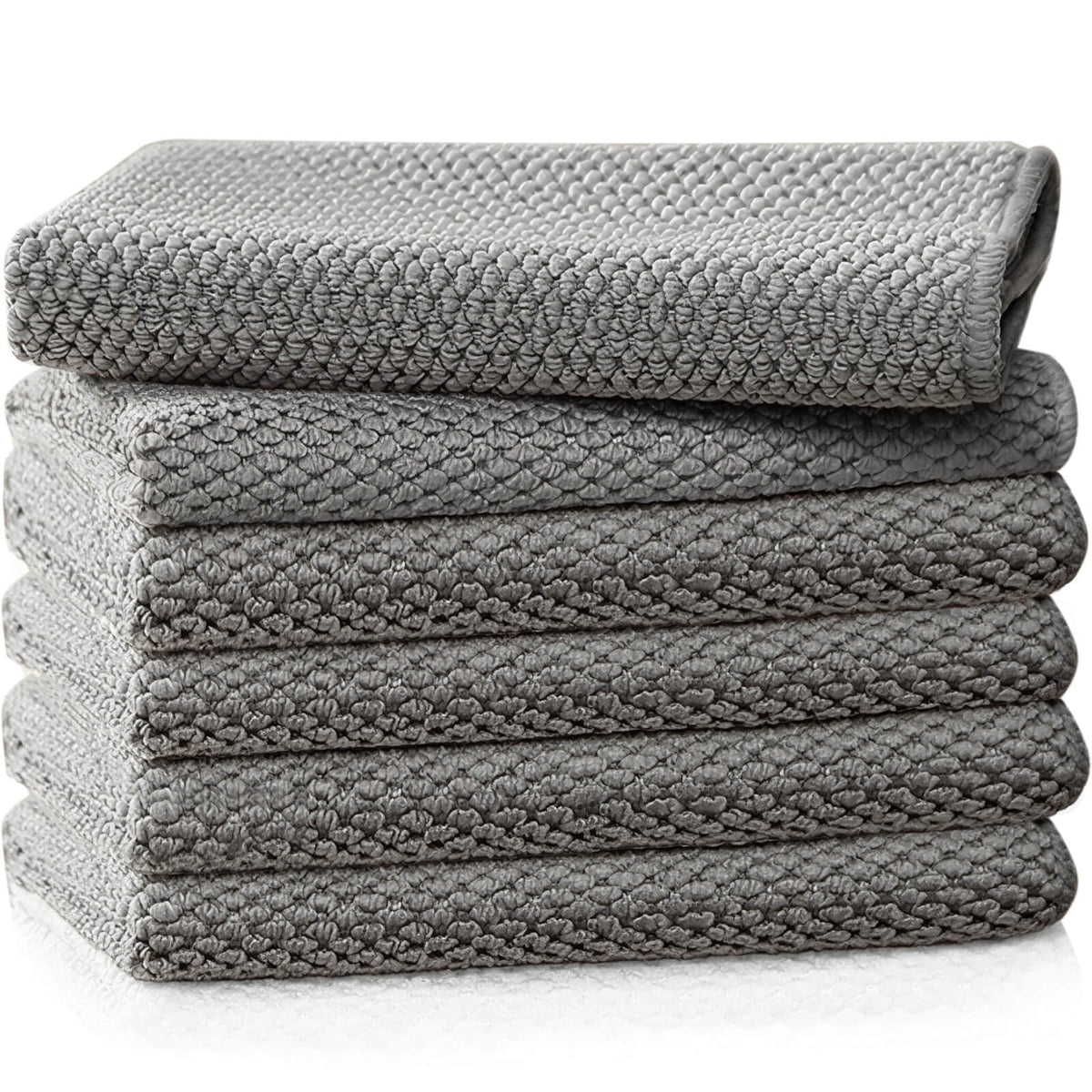 EubooTree barista towel set in grey, 12x12, ideal for espresso machines and countertops.