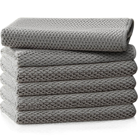 EubooTree barista towel set in grey, 12x12, ideal for espresso machines and countertops.
