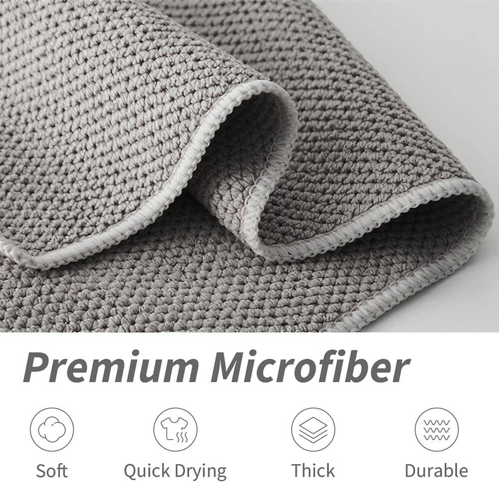 EubooTree microfiber cleaning cloths in grey for versatile bar cleaning.