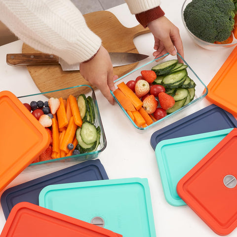 EuChoiz reusable lid set for Pyrex 7211-PC enhances kitchen organization