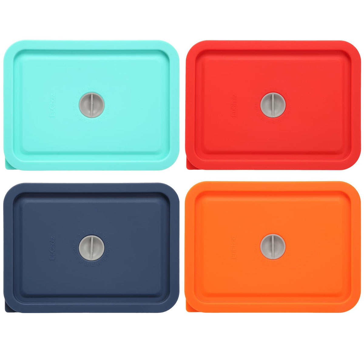 EuChoiz replacement lids for Pyrex 7210-PC with airtight seal for 3-Cup rectangle bowl.