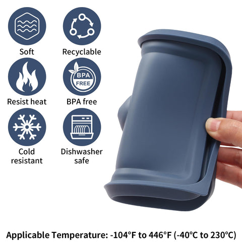 EuChoiz dark blue silicone lid demonstrates airtight seal for fresh food