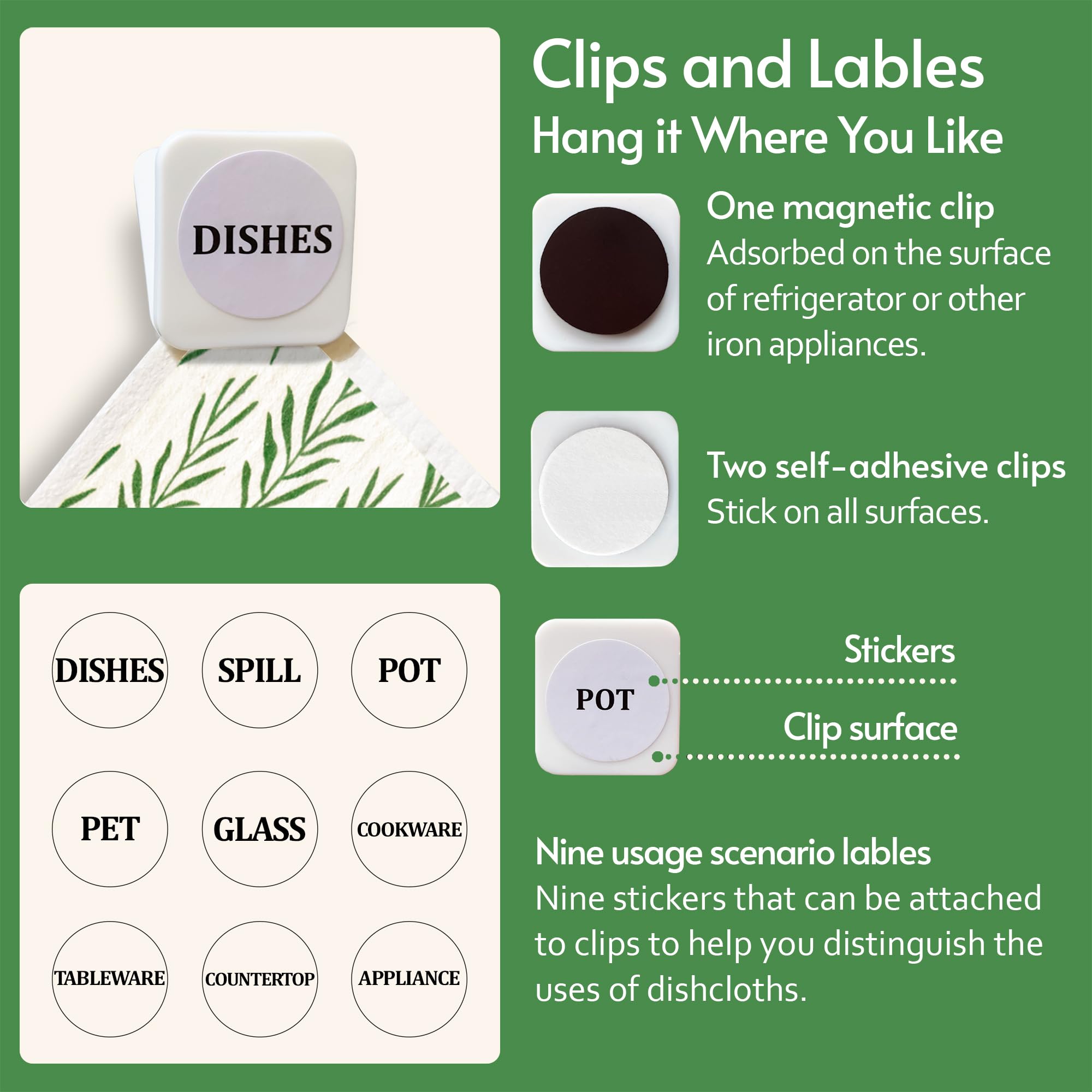 Labels and clips from Eulnars kit for easy organization