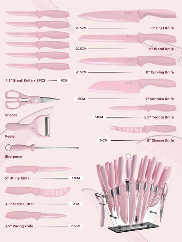 EUNA six steak knives offer precise, even slicing for meals.