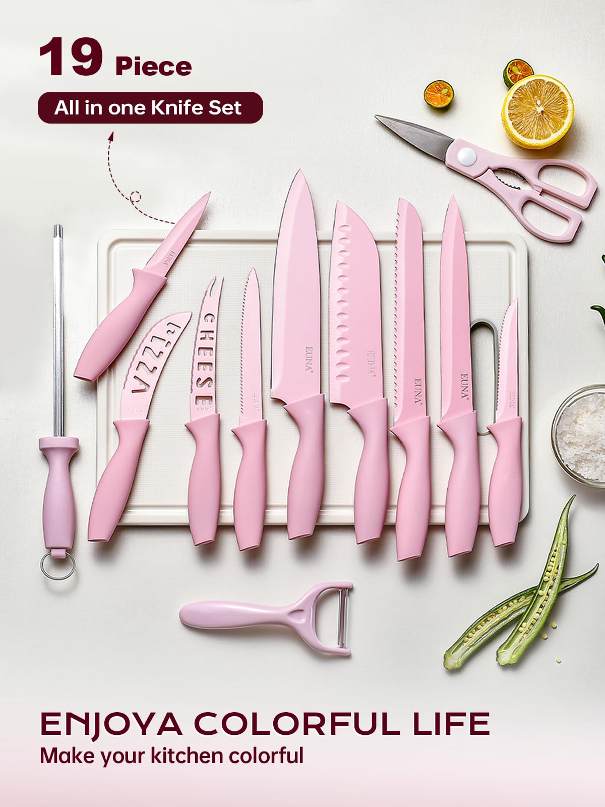 EUNA Santoku knife designed for versatile chopping and finesse.