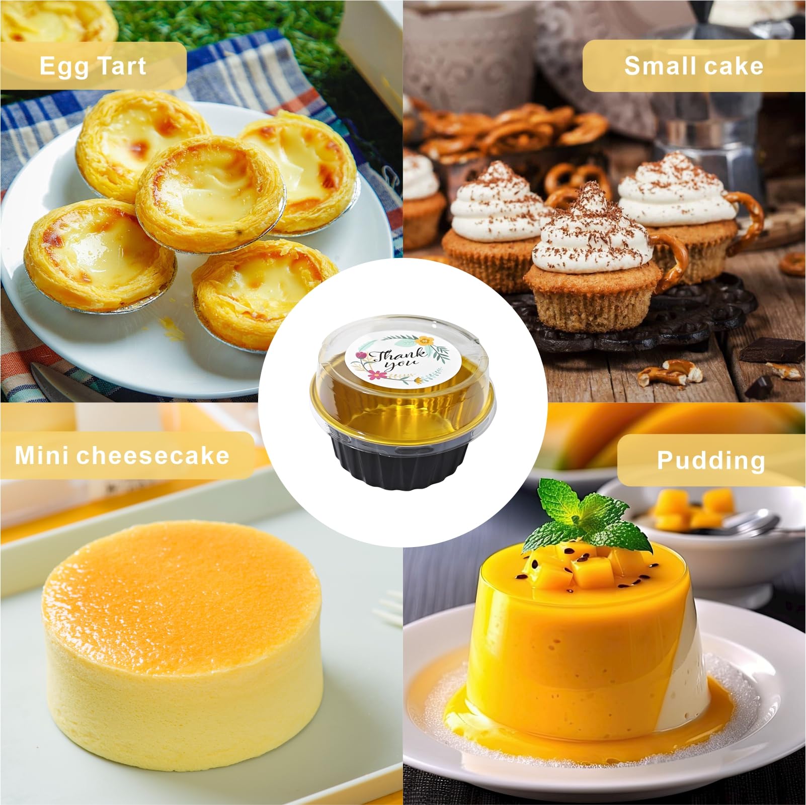 Eunika mini cake pans are oven-safe for versatile baking.
