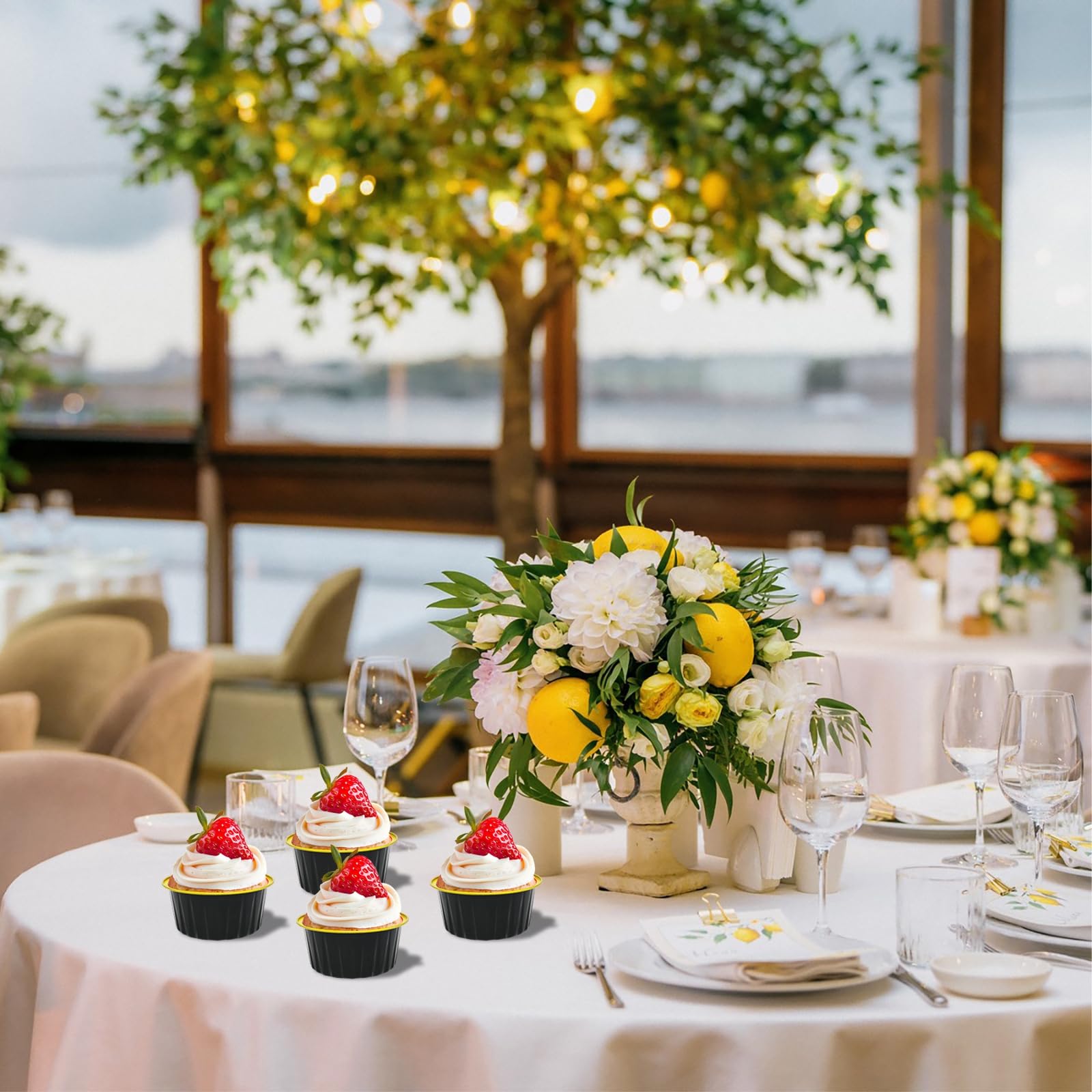 Eunika wedding party use cups for elegant catering presentation.