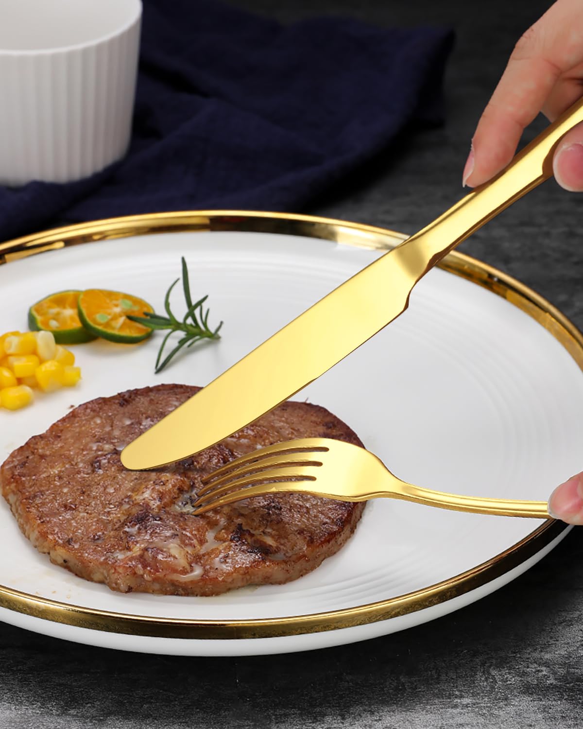 EUIRIO gold flatware is dishwasher safe for easy cleanup