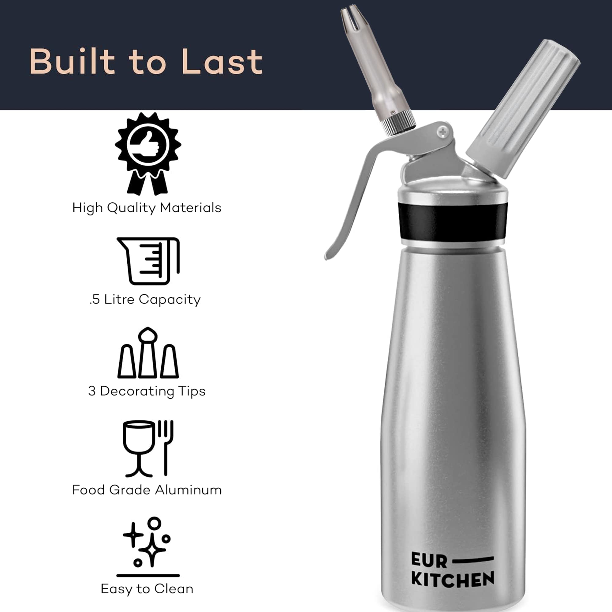EurKitchen cleaning brush helps thorough maintenance after every use.