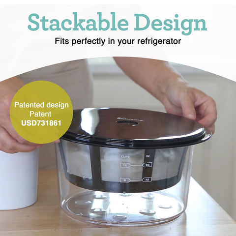 Euro Cuisine GY60 patented strainer with USD731861 design aids efficient whey separation.