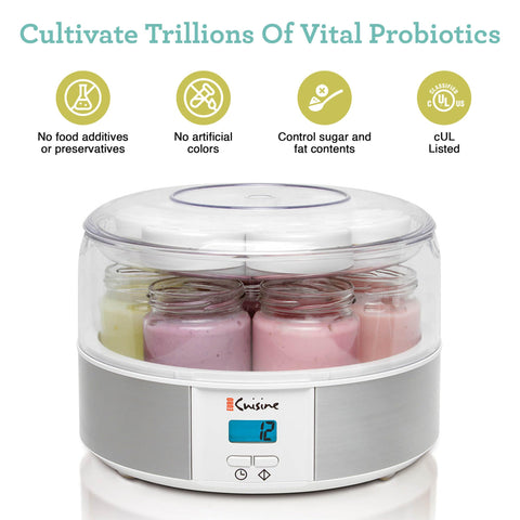 Euro Cuisine YMX650 jars are BPA-free and dishwasher safe for easy cleanup