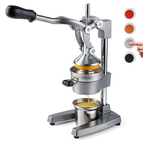 Eurolux cast iron citrus juicer with lever action for steady juice squeezing.