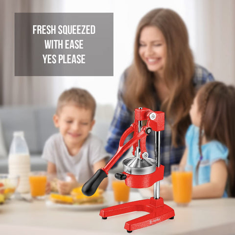 Eurolux juicer with stainless steel cup ready to collect fresh juice