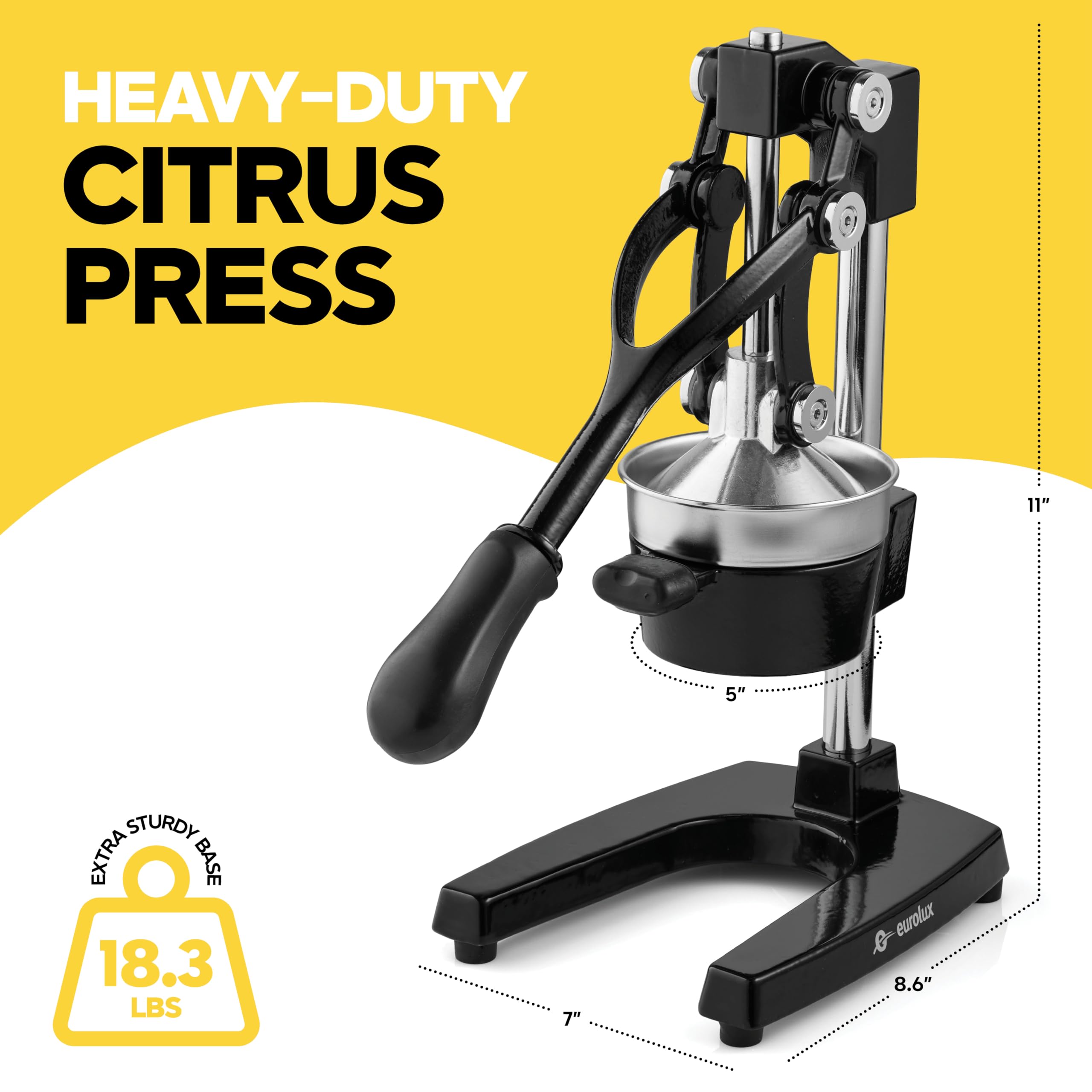 Eurolux juicer citrus fruit, cut in half, ready for pressing.