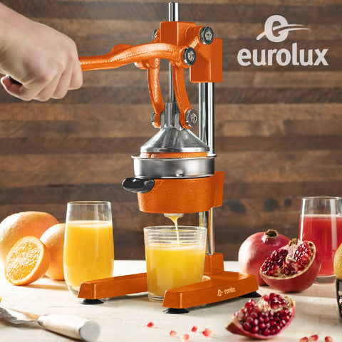 Eurolux suction bases grip the counter for stable squeezing.